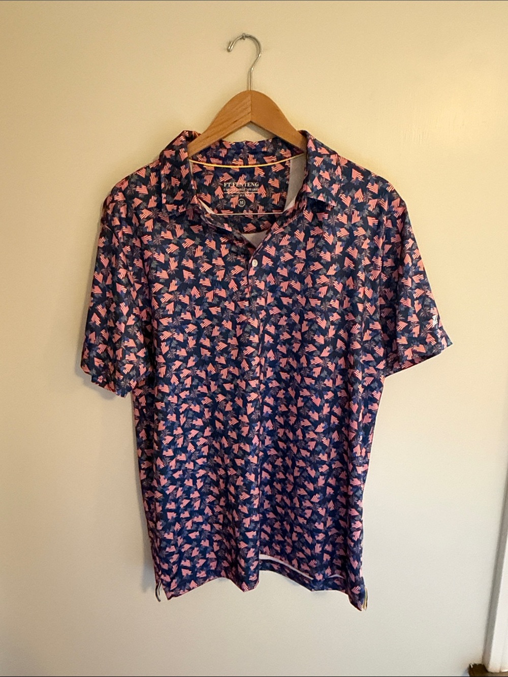 Amazon American Flag Patterned Short-Sleeve Polo